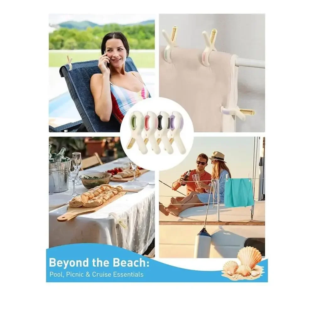 12 Pack Large Plastic Beach Towel Clips